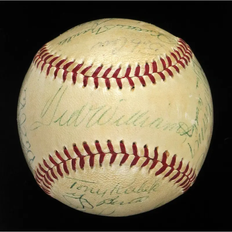 1958 All Star Game Team Signed Baseball Mickey Mantle Ted Williams PSA DNA COA