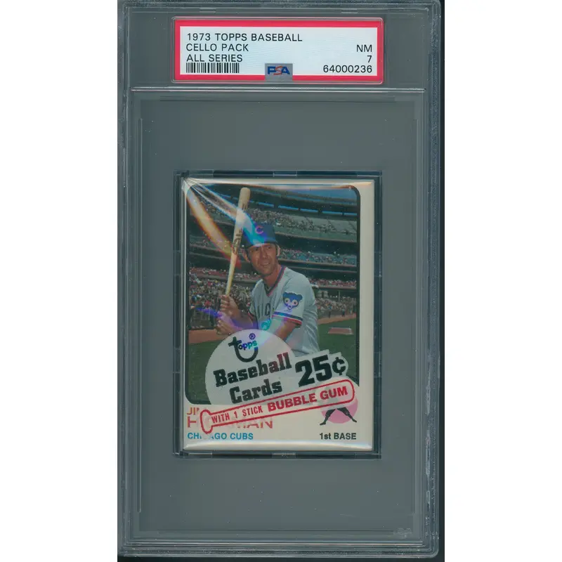 1973 Topps Baseball Unopened All Series Cello Pack PSA 7 *0236