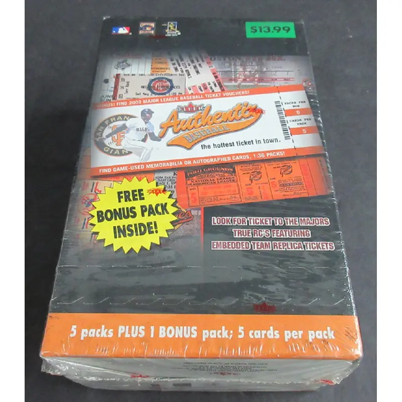 2002 Fleer Authentix Baseball Blaster Box (6/5)