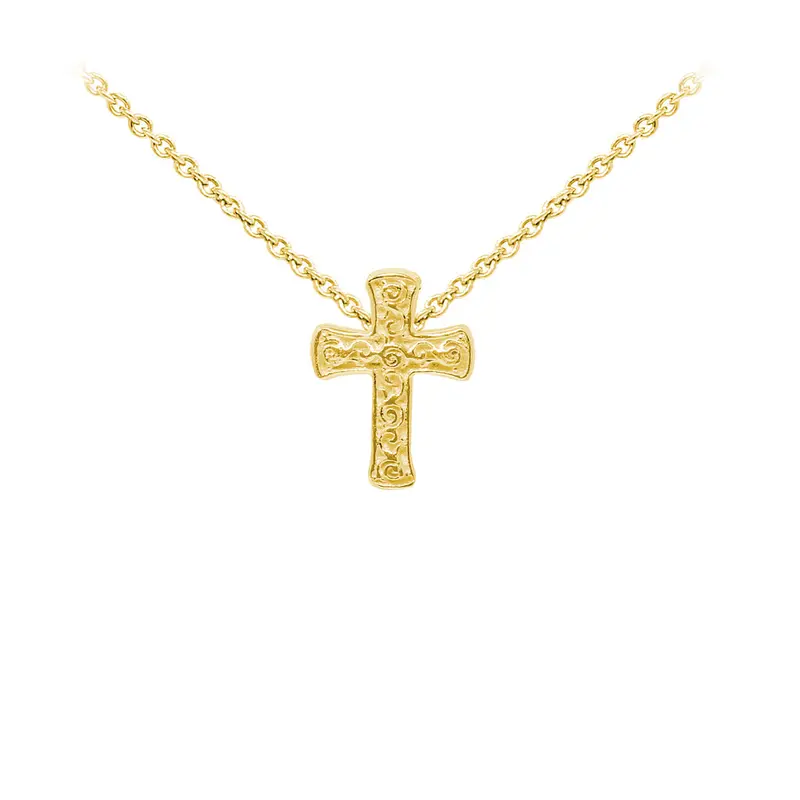Filigree Cross Sterling Silver Dainty Necklace