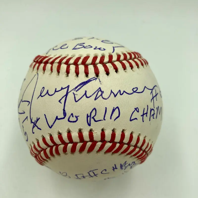 Jerry Kramer Signed Heavily Inscribed STAT Baseball Green Bay Packers JSA COA