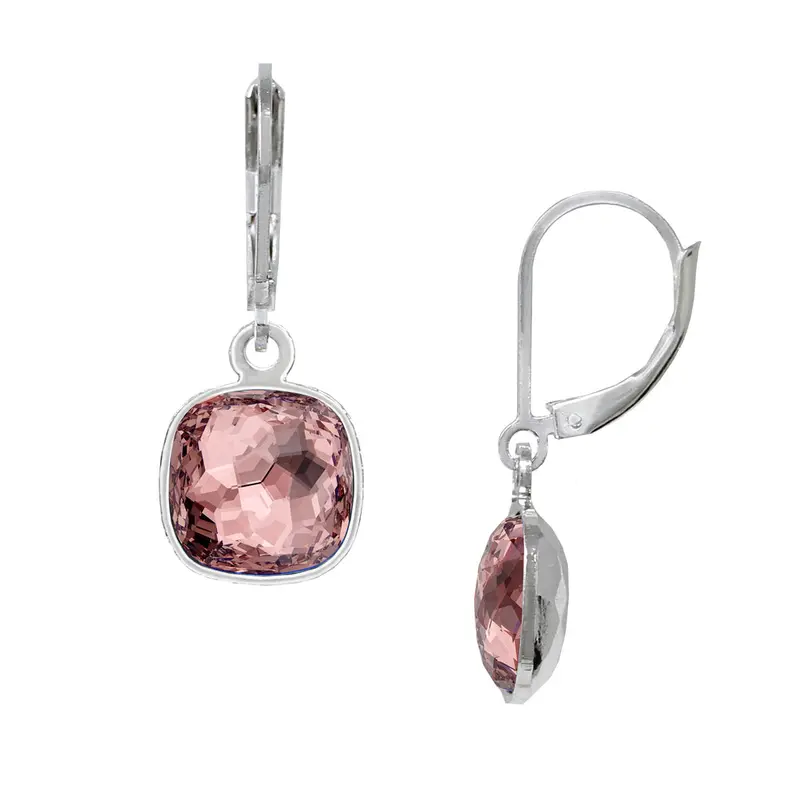 October/Vintage Rose 10mm Cushion Leverback Earrings