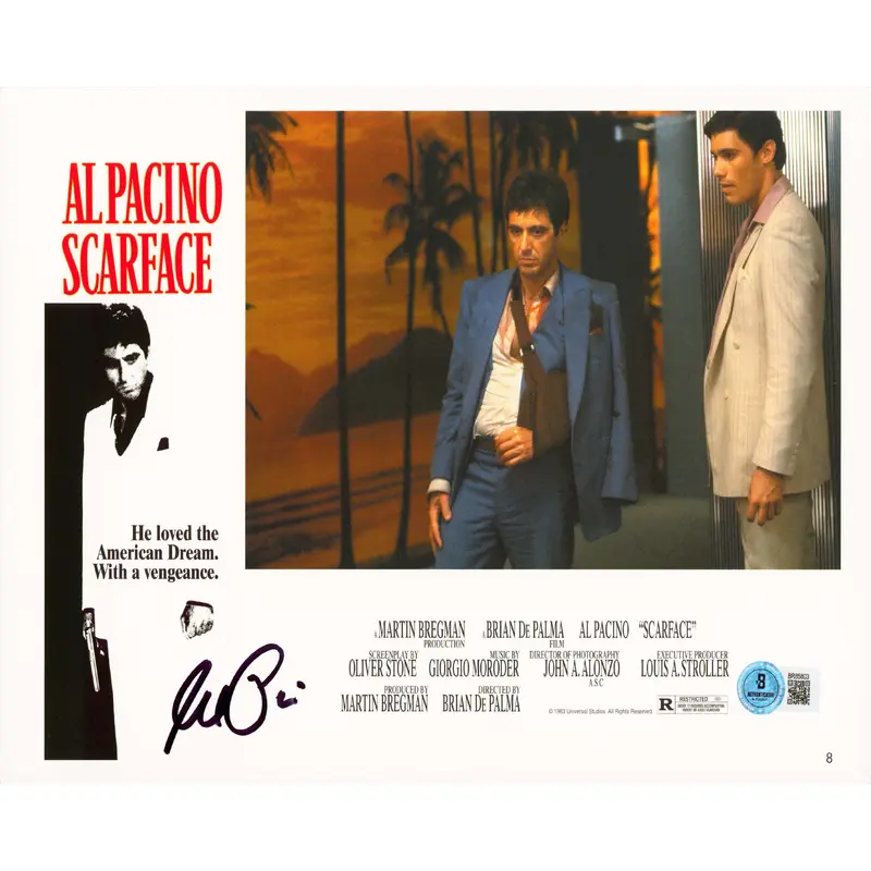 Al Pacino Scarface Signed 8x11 Horizontal Lobby Card Photo BAS #BR85803