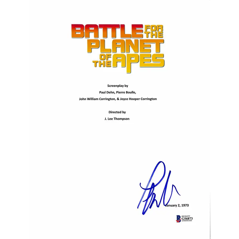 Paul Williams Signed Battle For Planet Of Apes Movie Script Cover BAS #G56873