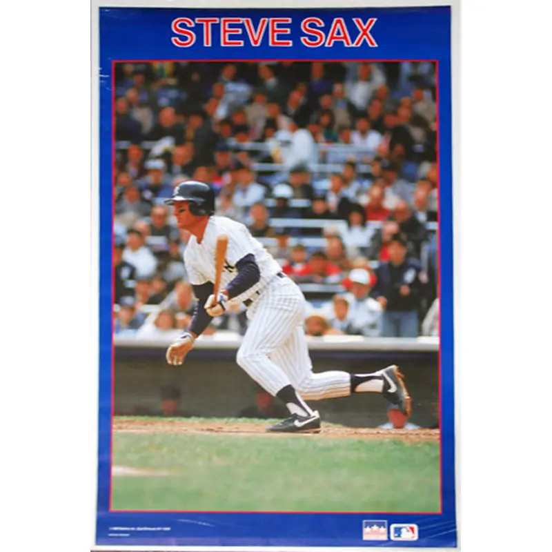 Steve Sax "Superstar" New York Yankees MLB Baseball Action Poster - Starline 1989