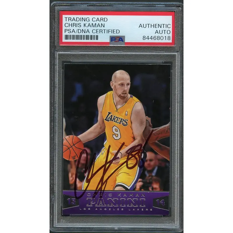 2013-14 Panini Basketball #22 Chris Kaman Signed Card AUTO PSA Slabbed Lakers