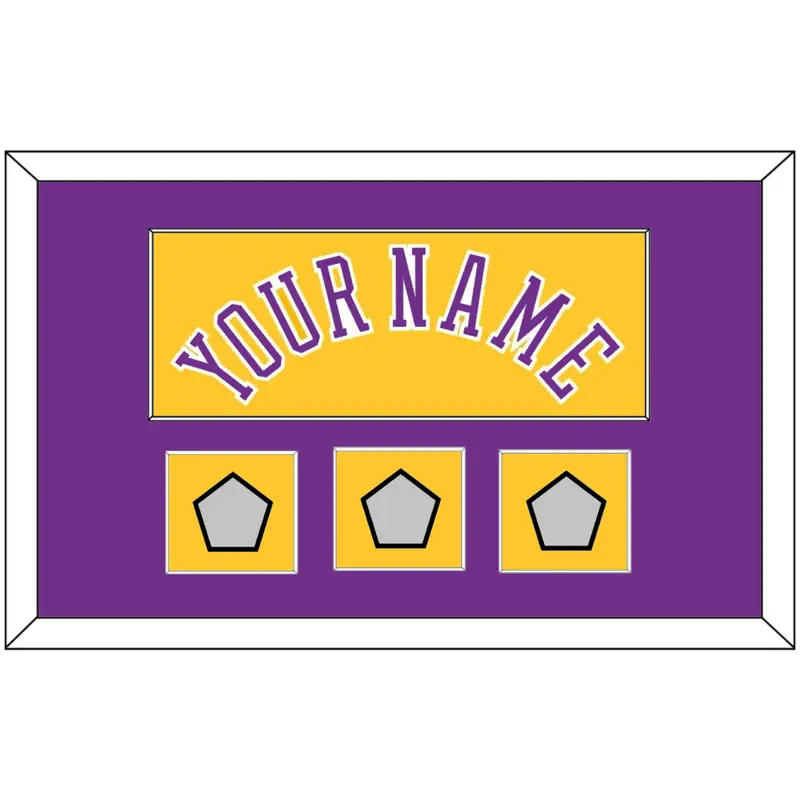 Los Angeles Name & 3 Champions Patches - Home Yellow (1978-1997) - Single Mat 2