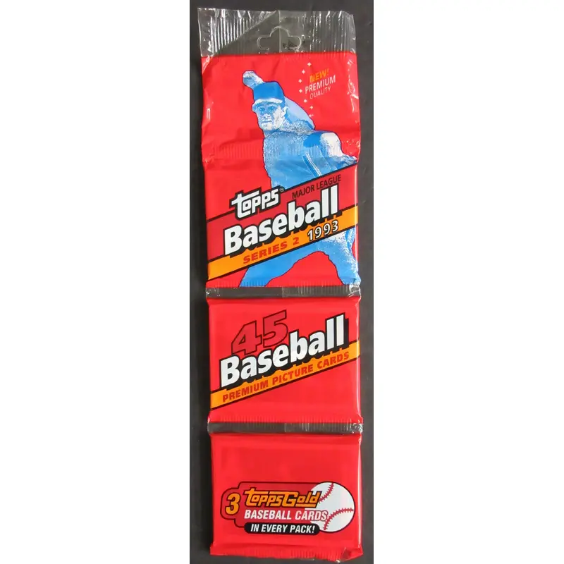 1993 Topps Baseball Unopened Series 2 Rack Pack (45)