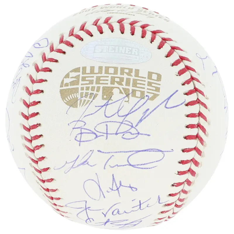 2007 Boston Red Sox World Series Champs Team Signed W.S. Baseball Steiner COA