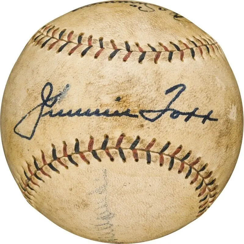 Beautiful Jimmie Foxx & Al Simmons Dual Signed Baseball Bold Sweet Spot PSA DNA