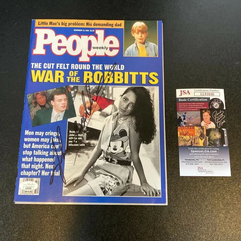 John Wayne Bobbitt Signed The Cut Felt Around the World People Magazine JSA COA