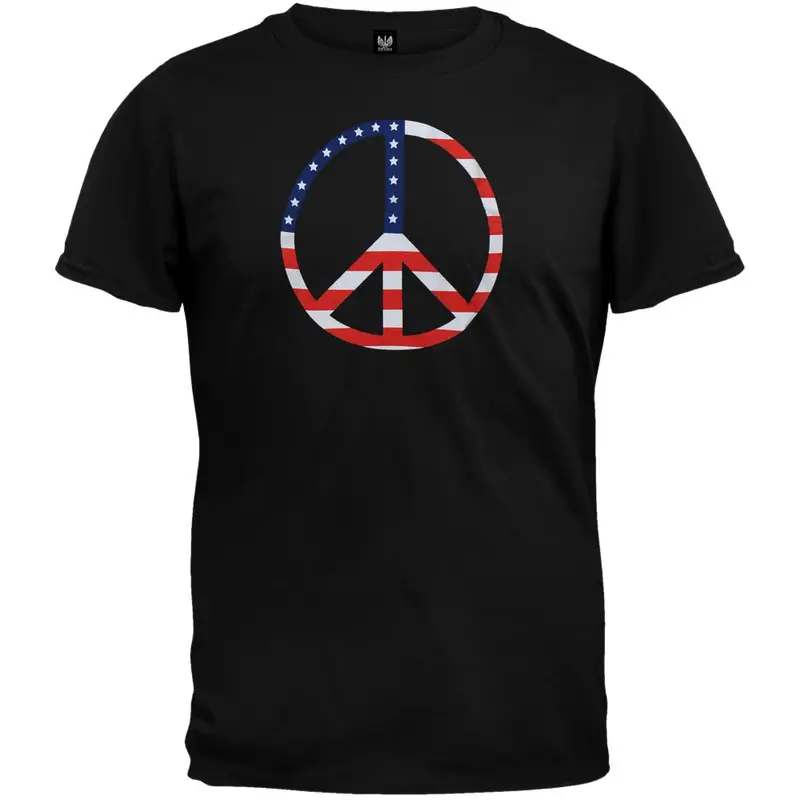 Patriotic Peace Sign Black T-Shirt