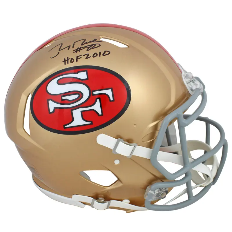 49ers Jerry Rice "HOF 2010" Signed Proline F/S Speed Helmet BAS Witnessed