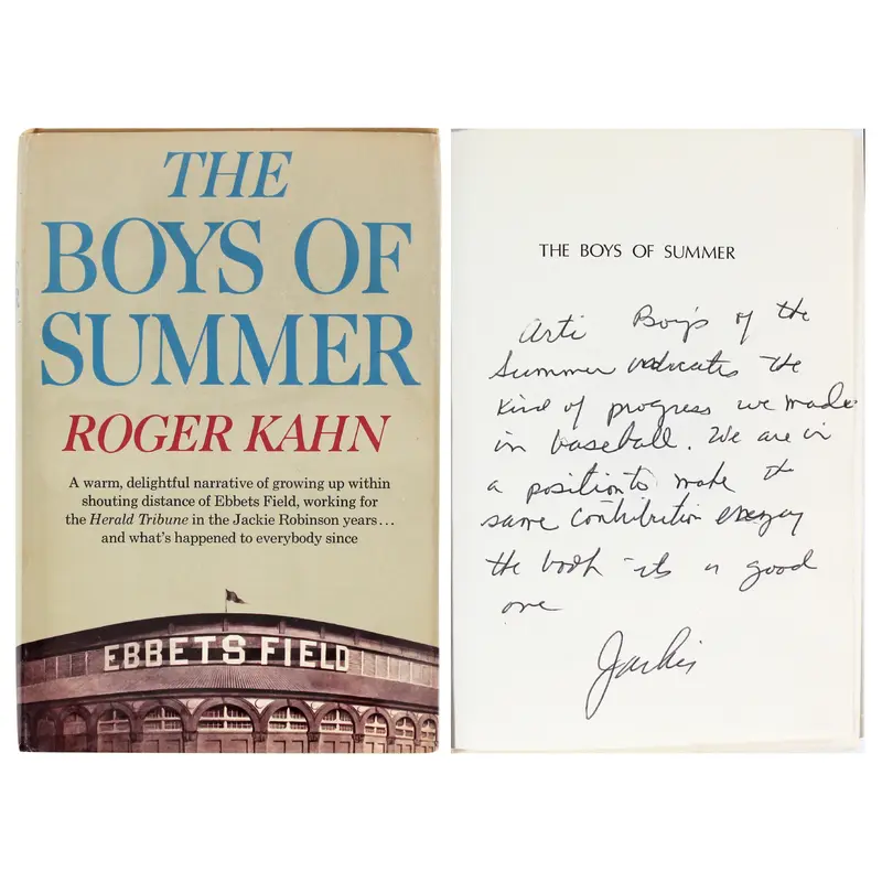 Dodgers Jackie Robinson Signed The Boys Of Summer Hard Cover Book JSA #YY43515