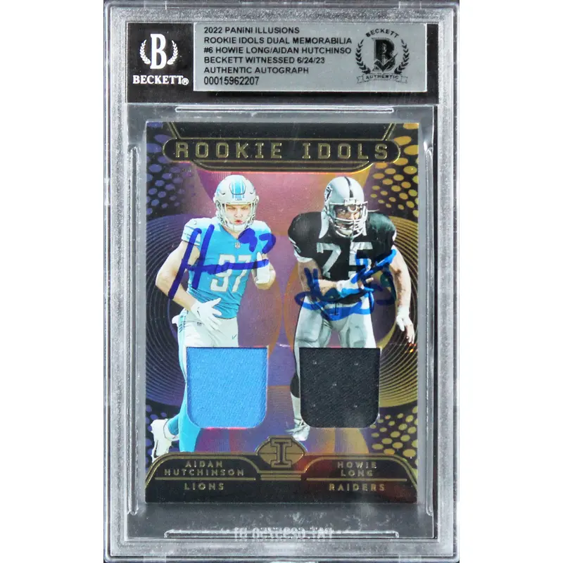 Long & Hutchinson Signed 2022 Panini Illusions Rookie Idols DM #6 Card BAS Slab