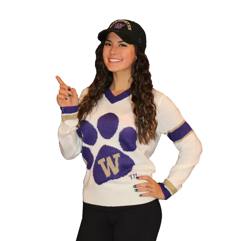 UW White Paw Logo Tribute Sweater (UNISEX SIZING)