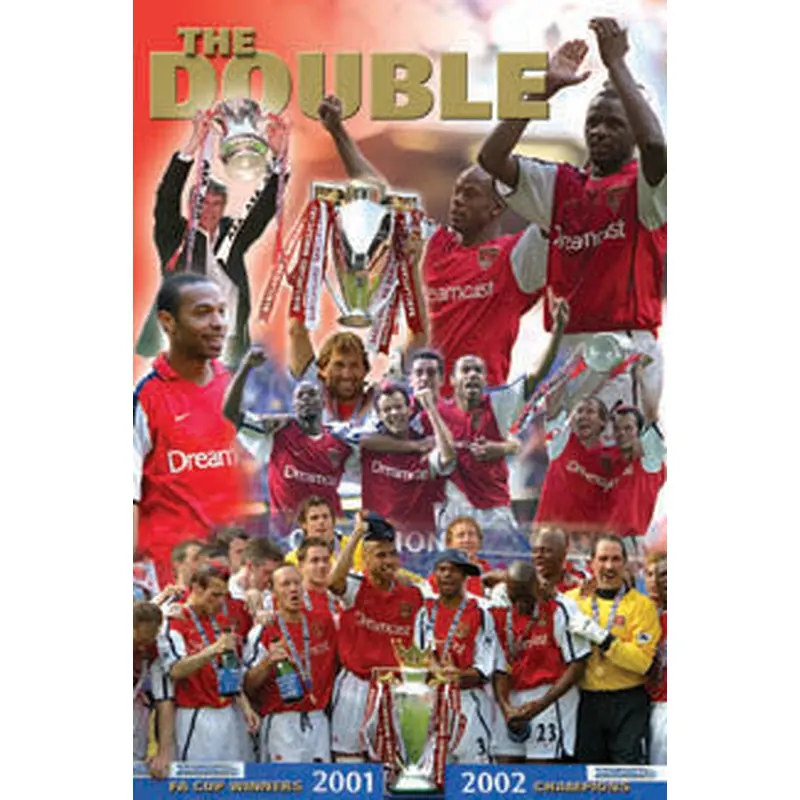 Arsenal FC "The Double" 2001/02 Premier and FA Champs Poster - U.K. 2002