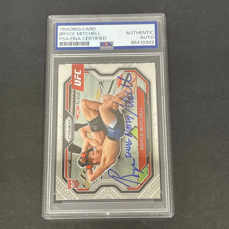 2021 Panini Prizm #144 Bryce Mitchell Signed Card Slabbed PSA/DNA UFC Autographed