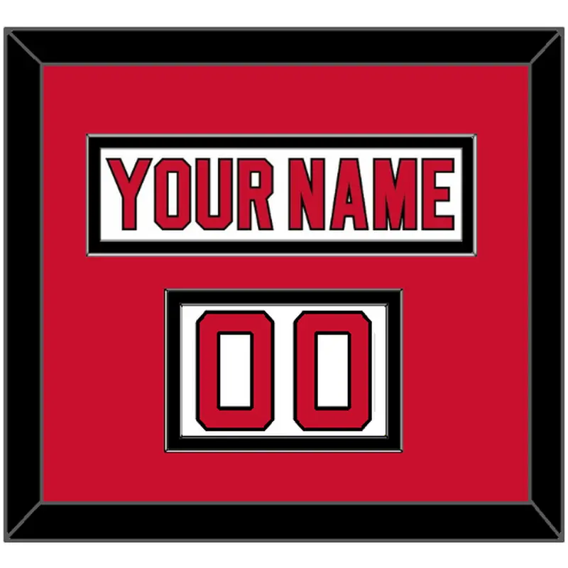 New Jersey Nameplate & Number (Shoulder) - Home White (1992-2007) - Double Mat 2