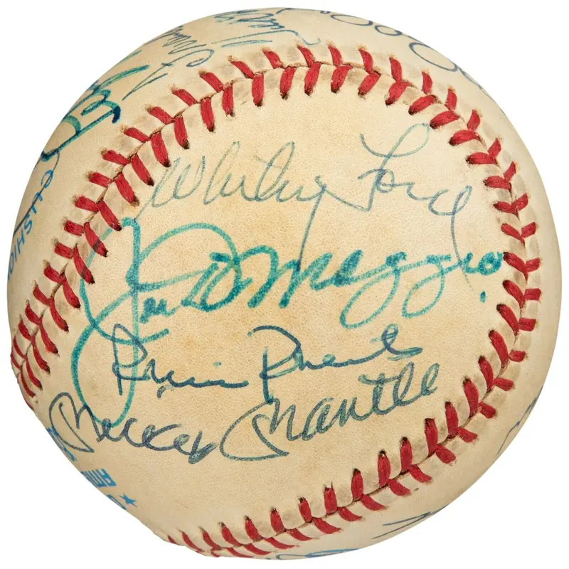 Mickey Mantle Joe Dimaggio Ted Williams Hall Of Fame Multi Signed Baseball JSA