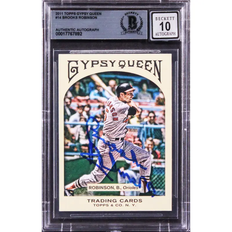 Brooks Robinson Signed 2011 Topps Gypsy Queen #14 Card Auto 10! BAS Slabbed 1