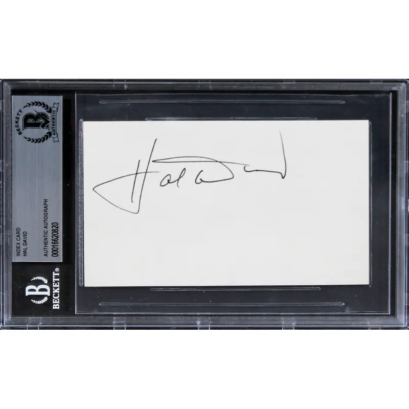 Hal David Musician Authentic Signed 3x5 Index Card Autographed BAS Slabbed 1
