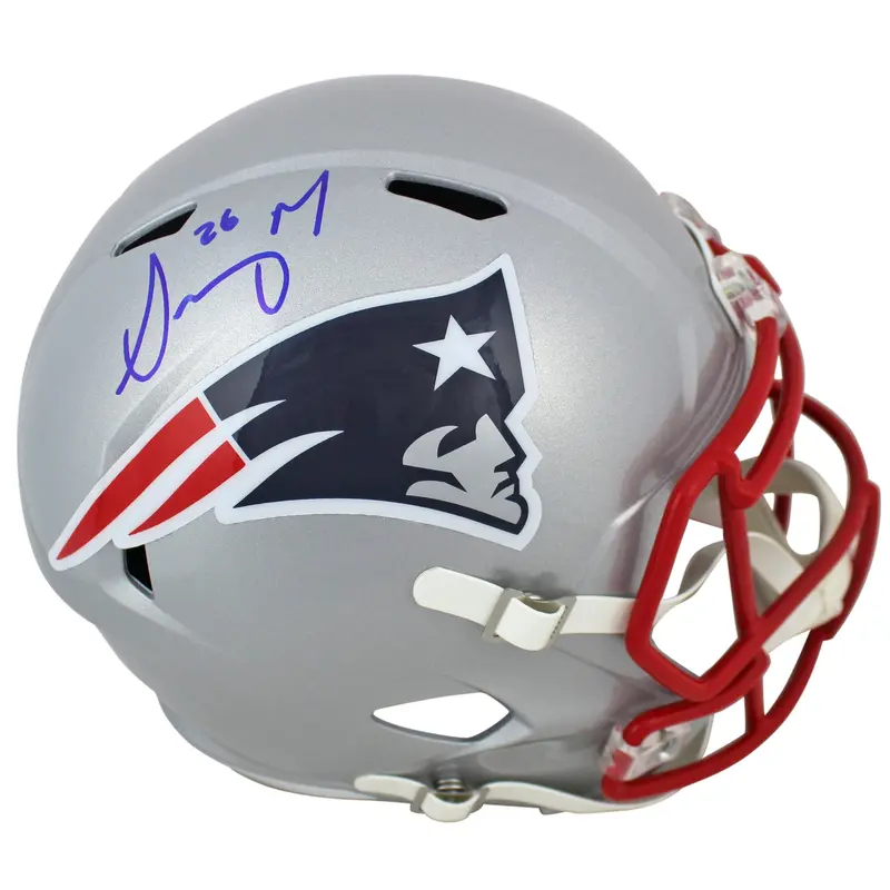Patriots Sony Michel Authentic Signed Full Size Speed Rep Helmet BAS Witnessed
