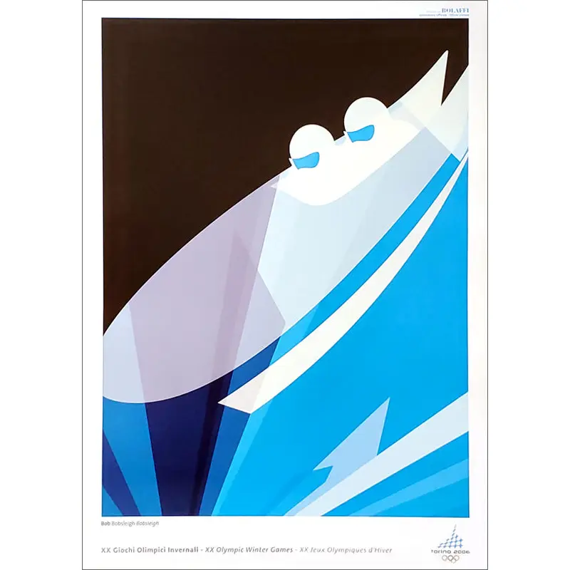 Torino 2006 Winter Olympic Games Bobsleigh Official Event Poster - Bolaffi S.p.A.