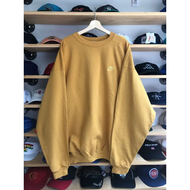 Vintage Nike Mini Logo Pullover Mustard Crewneck Size 2XL