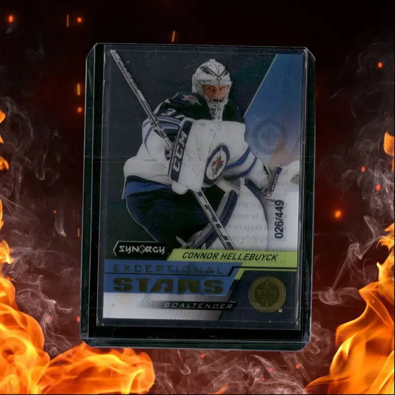 2020-21 Upper Deck Synergy Connor Hellebuyck Exceptional Stars Blue 026/449