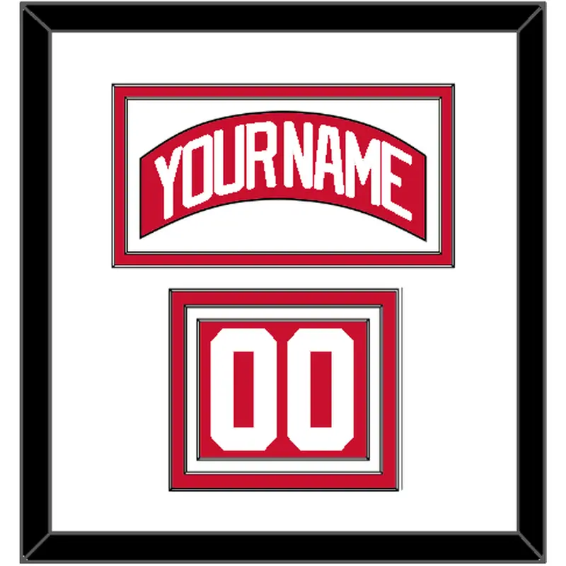 Detroit Nameplate & Number (Shoulder) - Home Red (2007-2017) - Triple Mat 1