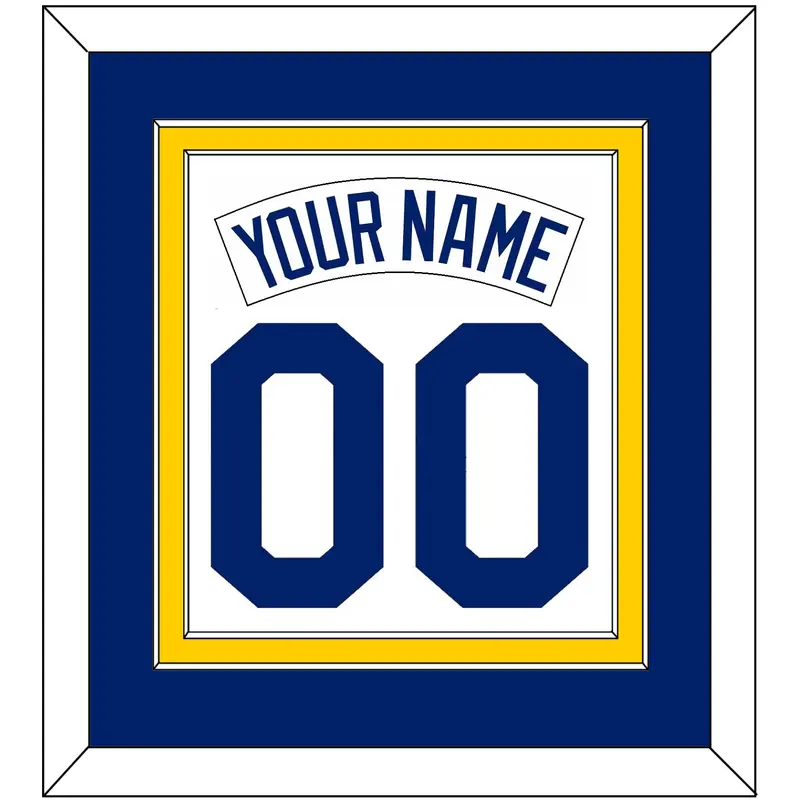 Seattle Nameplate & Number Combined - Home White (1987-1992) - Double Mat 2