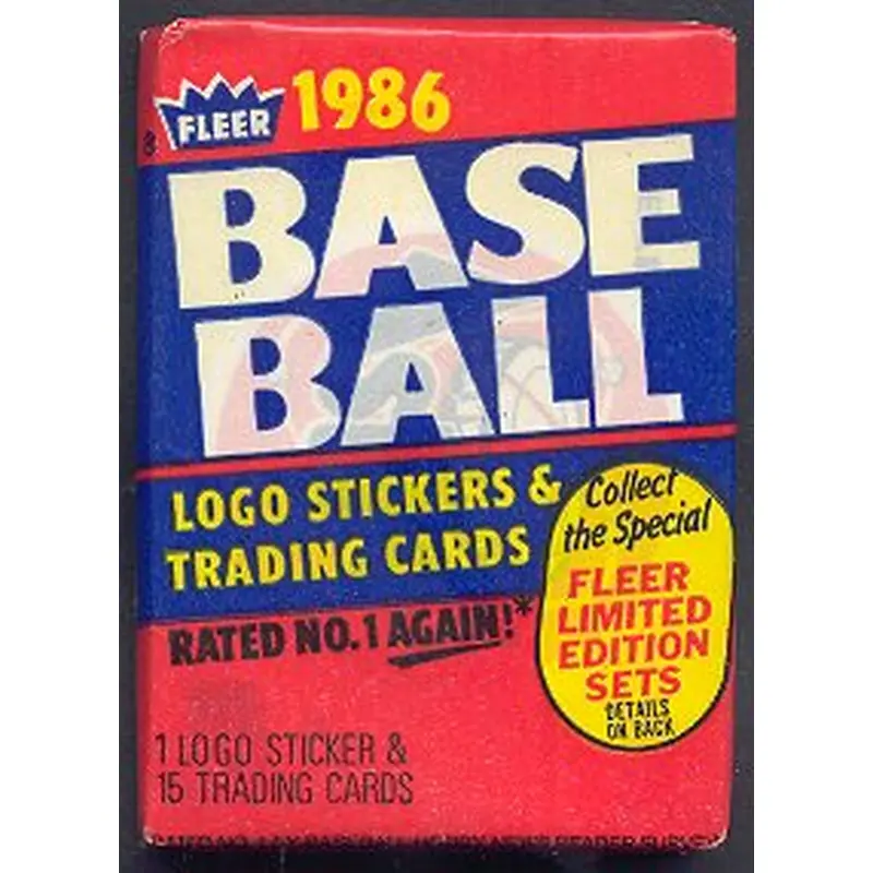 1986 Fleer Baseball Unopened Wax Pack