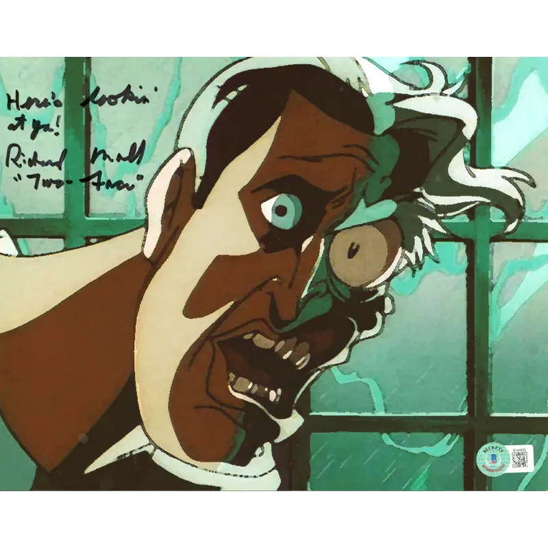Richard Moll Batman Animated Series "Two Face" Signed 8x10 Photo BAS #BH44882