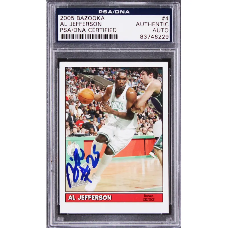 Celtics Al Jefferson Authentic Signed 2005 Bazooka #4 Card Autographed PSA Slab