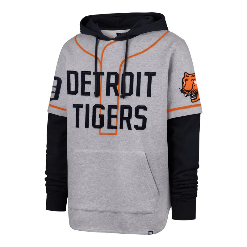 DETROIT TIGERS COOPERSTOWN GAME FELT FIFTIES '47 SHORTSTOP PULLOVER HOOD