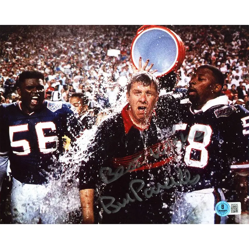 Giants Bill Parcells "Best Wishes" Signed 8x10 Horizontal Photo BAS #BN35240
