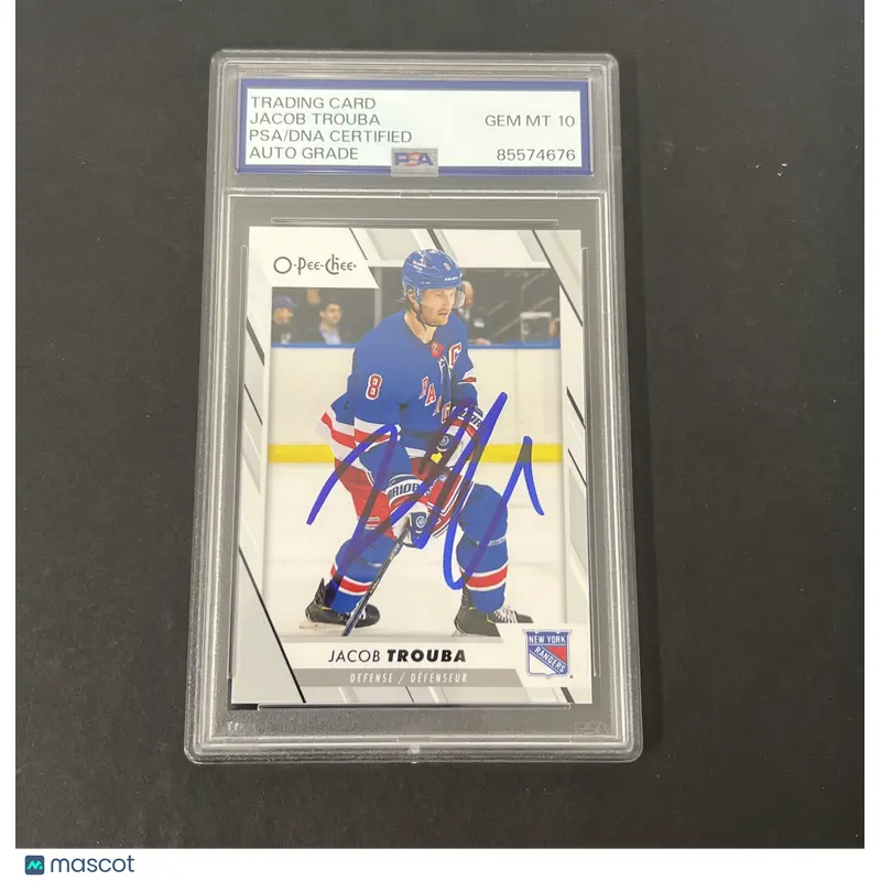 2023-24 O-Pee-Chee #431 Jacob Trouba signed card PSA Auto 10