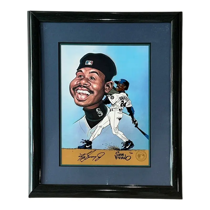 Ken Griffey Jr. Autographed Framed 20x25 Cello Picture (JSA)