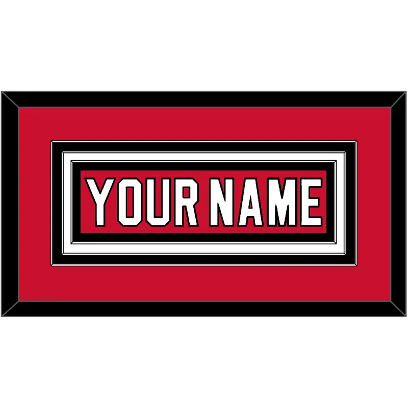 New Jersey Nameplate - Road Red (1992-2007) - Triple Mat 1