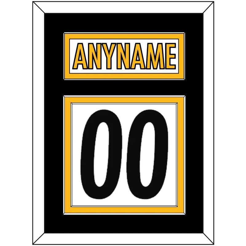 Pittsburgh Nameplate & Number (Back) - Road White - Double Mat 3