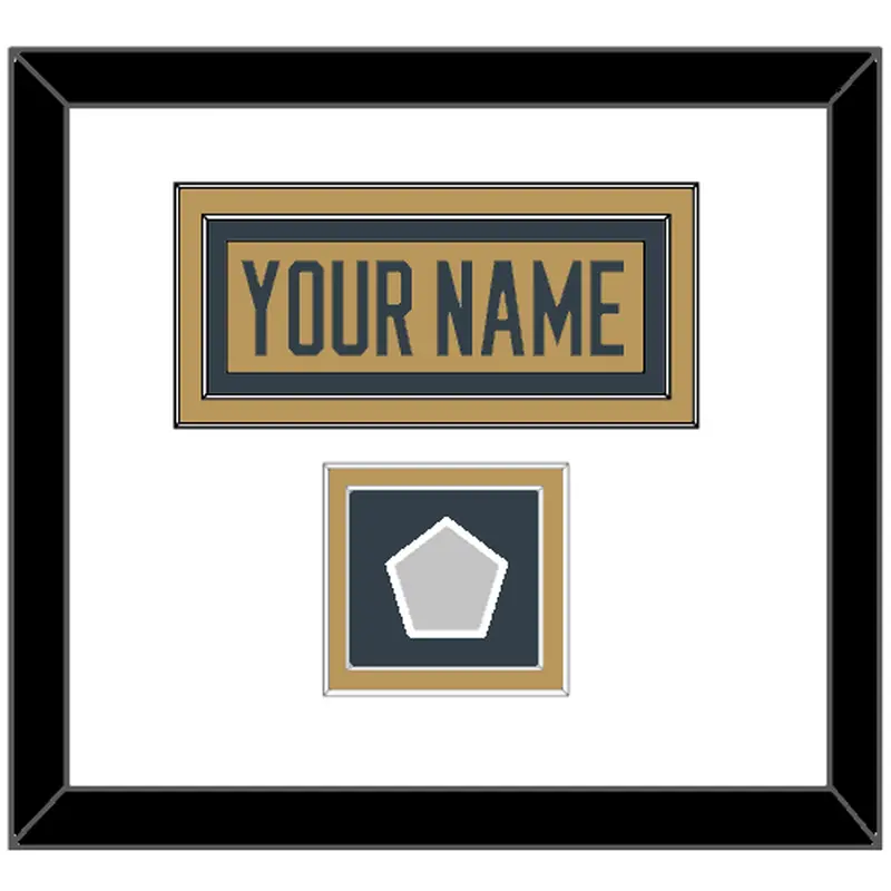 Vegas Nameplate & 2023 Stanley Cup Champions Patch - Alternate Gold - Double Mat 1