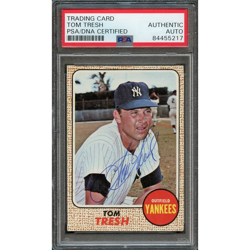 1969 TOPPS #212 TOM TRESH Signed Card PSA Slabbed Auto Yankees