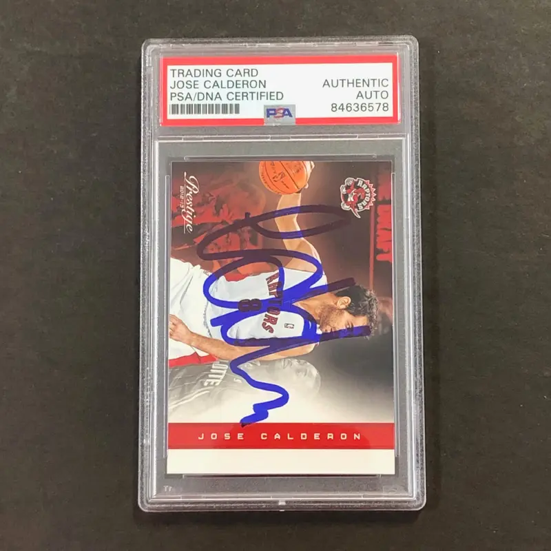 2012-13 Panini Prestige #23 Jose Calderon Signed Card AUTO PSA Slabbed Raptors