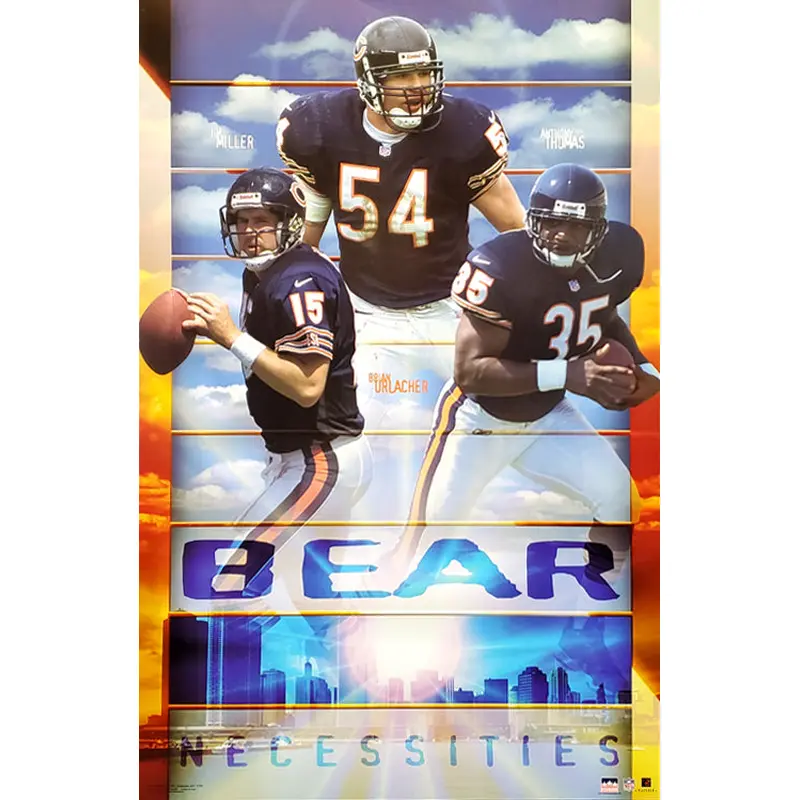 Chicago Bears "Bear Necessities" Poster (Urlacher, Thomas, Miller) - Starline 2002