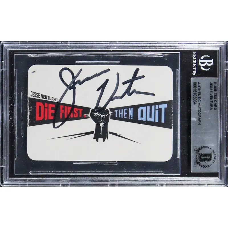 Jesse Ventura Authentic Signed 2.25x3.25 Business Card Autographed BAS Slabbed