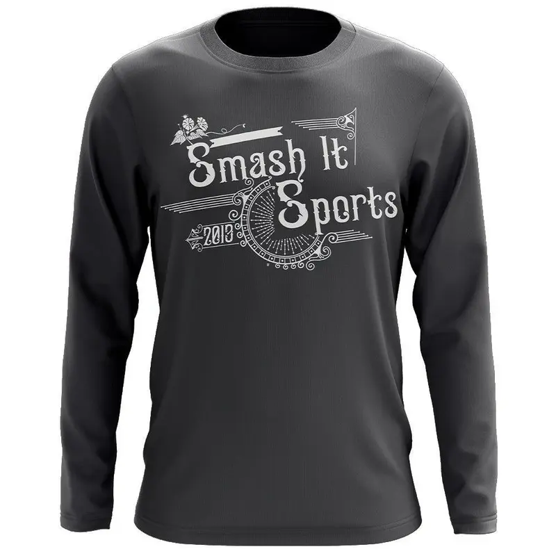 Smash It Sports Long Sleeve Shirt - Old Fashion (Charcoal/White)