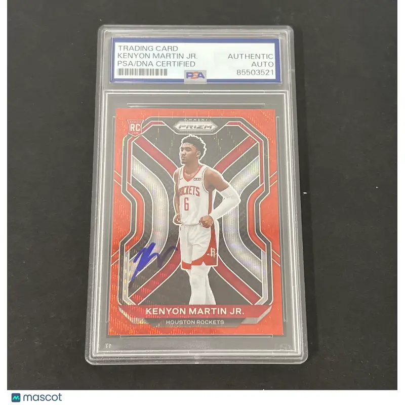 2020-21 Panini Prizm Red #265 Kenyon Martin Jr. signed card PSA Rockets