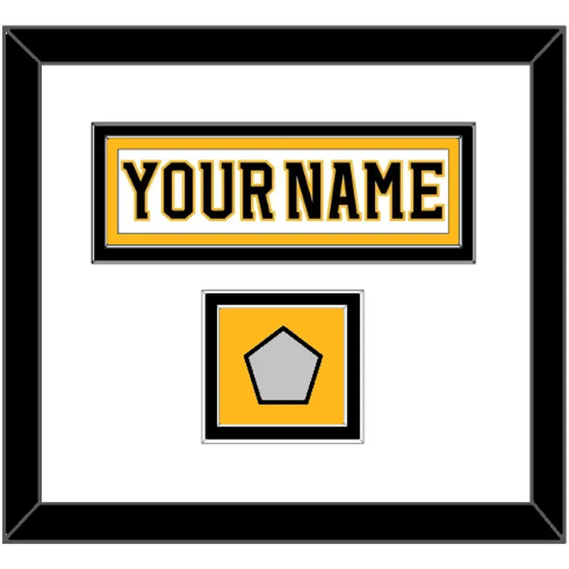 Boston Nameplate & 2011 Stanley Cup Champions Patch - Road White (2007-2017) - Double Mat 2