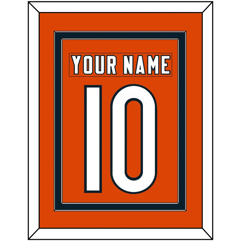 Chicago Nameplate & Number (Back) Combined - Alternate Orange - Double Mat 2